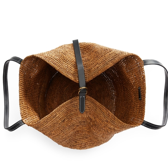 LIKE NEW POLO RALPH LAUREN LARGE RAFFIA TOTE BAG - Picture 2 of 10